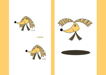 動物キャラクターのブックカバー「飛んでる犬」