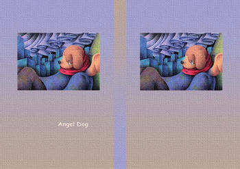 メルヘンイラストブックカバー 「天使犬 - オーロラの夜」