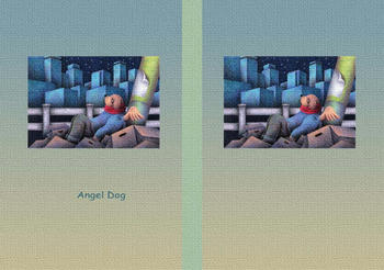 メルヘンイラストブックカバー 「天使犬 - 星の瞬き」